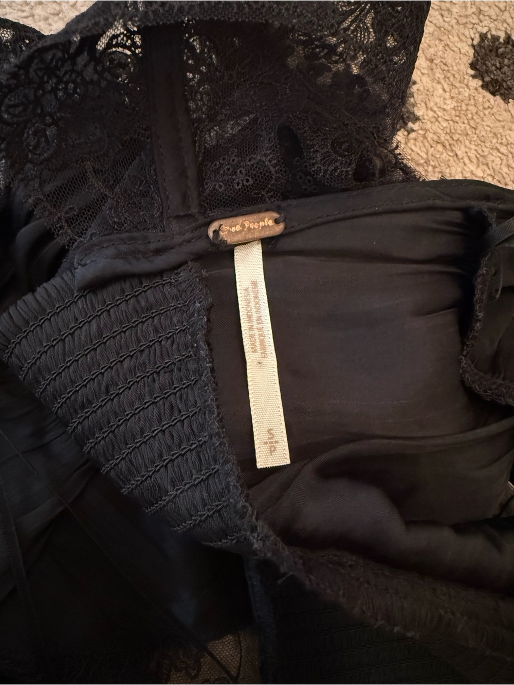 Free People Elena Black Lace V Neck Tank Top - Picture 8 of 10